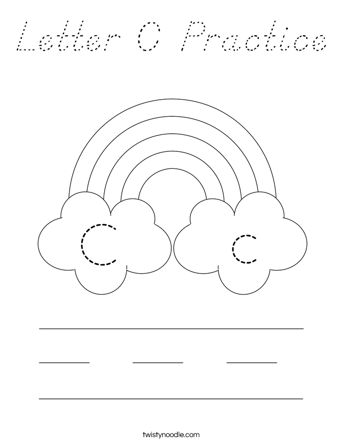 Letter C Practice Coloring Page