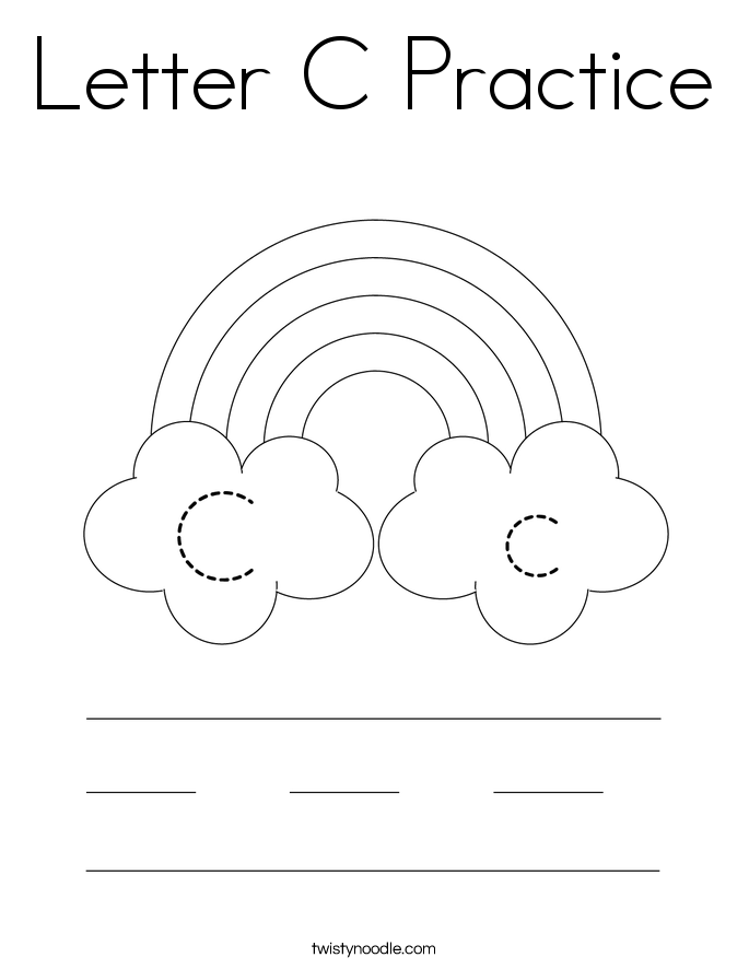 Letter C Practice Coloring Page