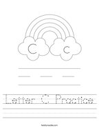 Letter C Practice Handwriting Sheet