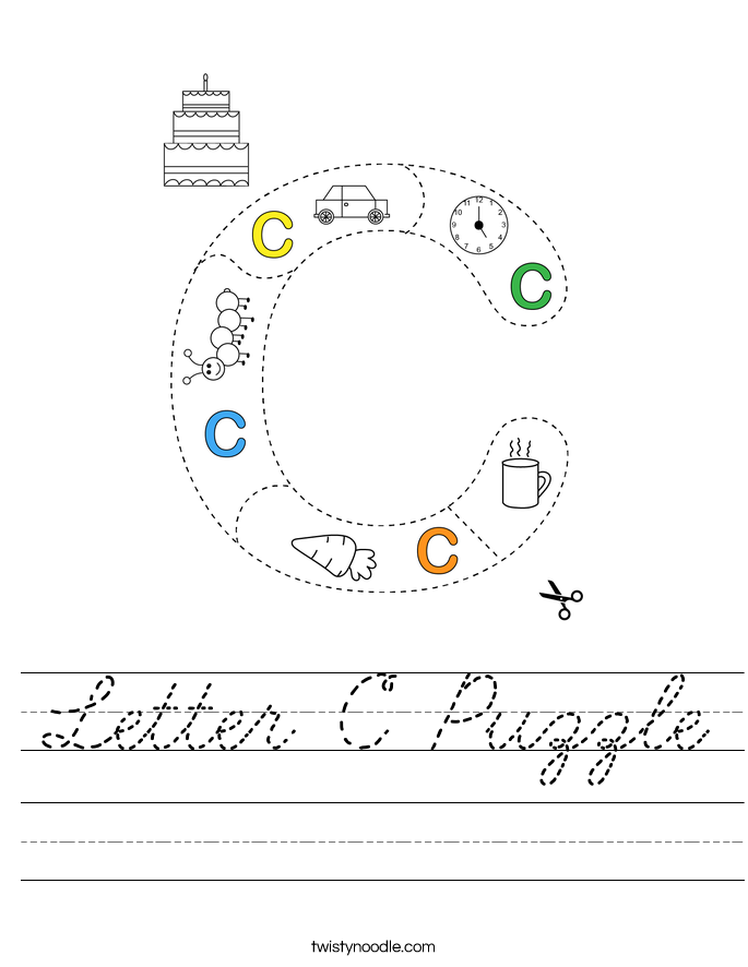 Letter C Puzzle Worksheet