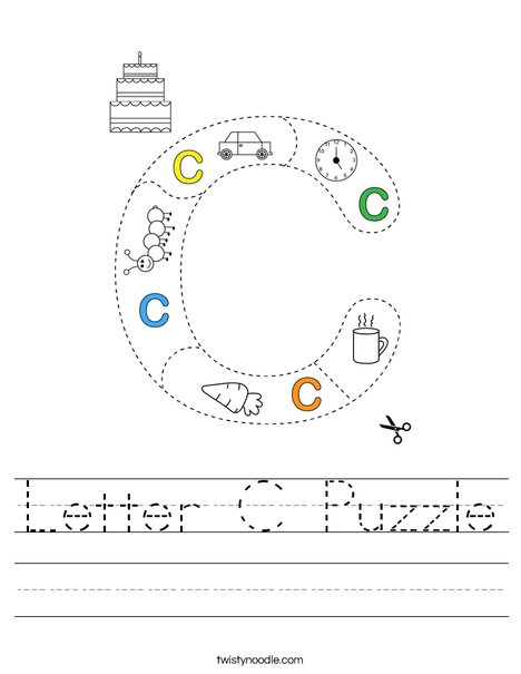 Letter C Puzzle Worksheet