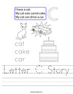 Letter C Story Handwriting Sheet