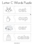 Letter C Words Puzzle Coloring Page - Twisty Noodle