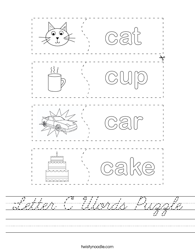 Letter C Words Puzzle Worksheet