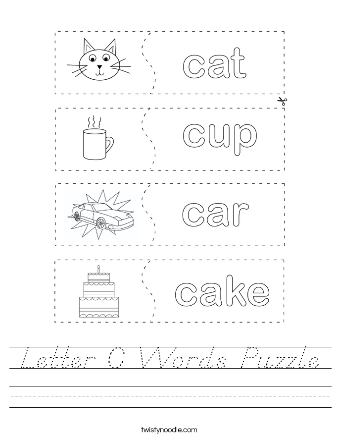 Letter C Words Puzzle Worksheet