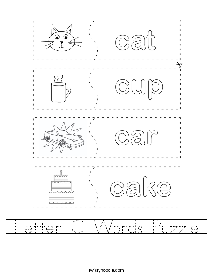 Letter C Words Puzzle Worksheet