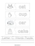 Letter C Words Puzzle Worksheet