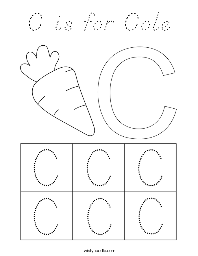 C is for Cole Coloring Page