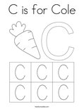 C is for Cole Coloring Page