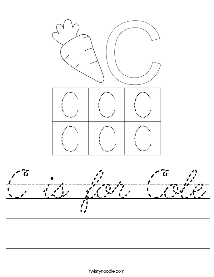 C is for Cole Worksheet