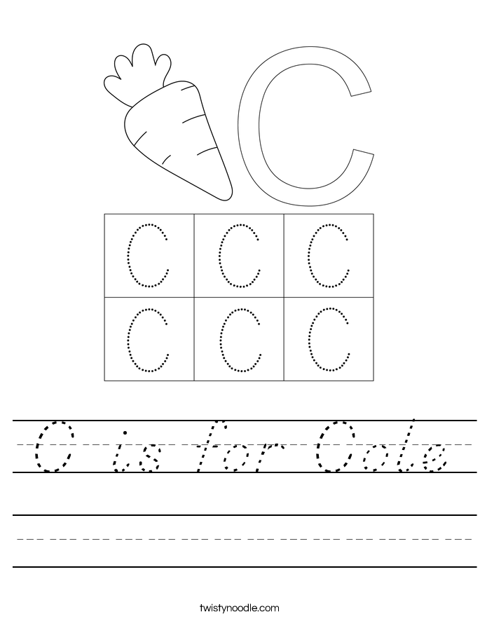 C is for Cole Worksheet