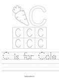 C is for Cole Worksheet