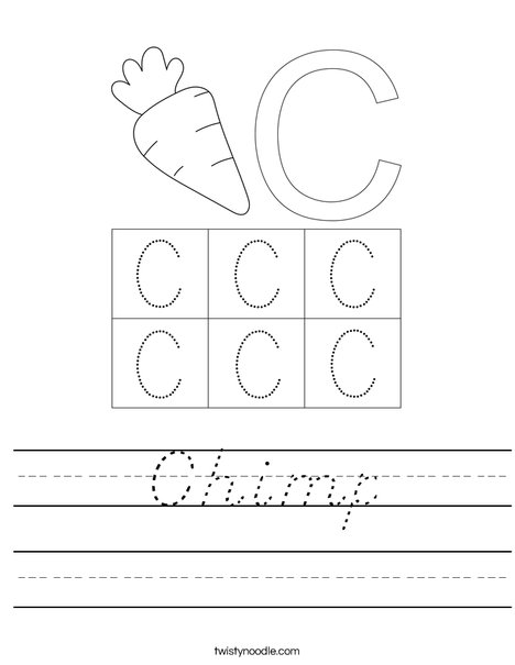Uppercase Letter C Worksheet