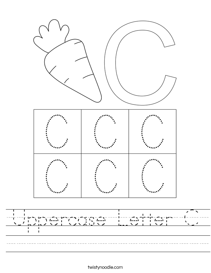 Uppercase Letter C Worksheet - Twisty Noodle