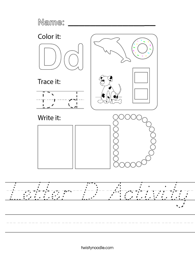 Letter D Activity Worksheet
