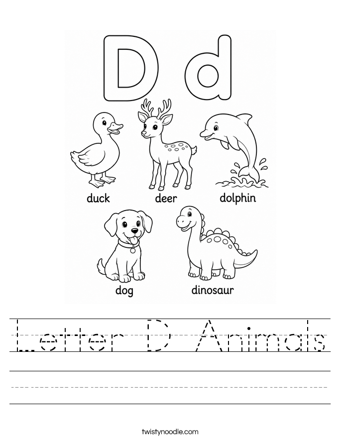 Letter D Animals Worksheet