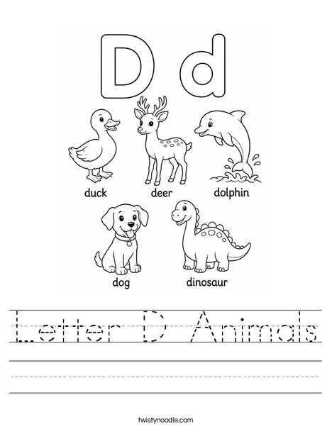 Letter D Animals Worksheet