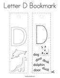 Letter D Bookmark Coloring Page