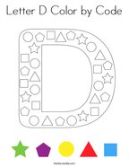 Letter D Color by Code Coloring Page