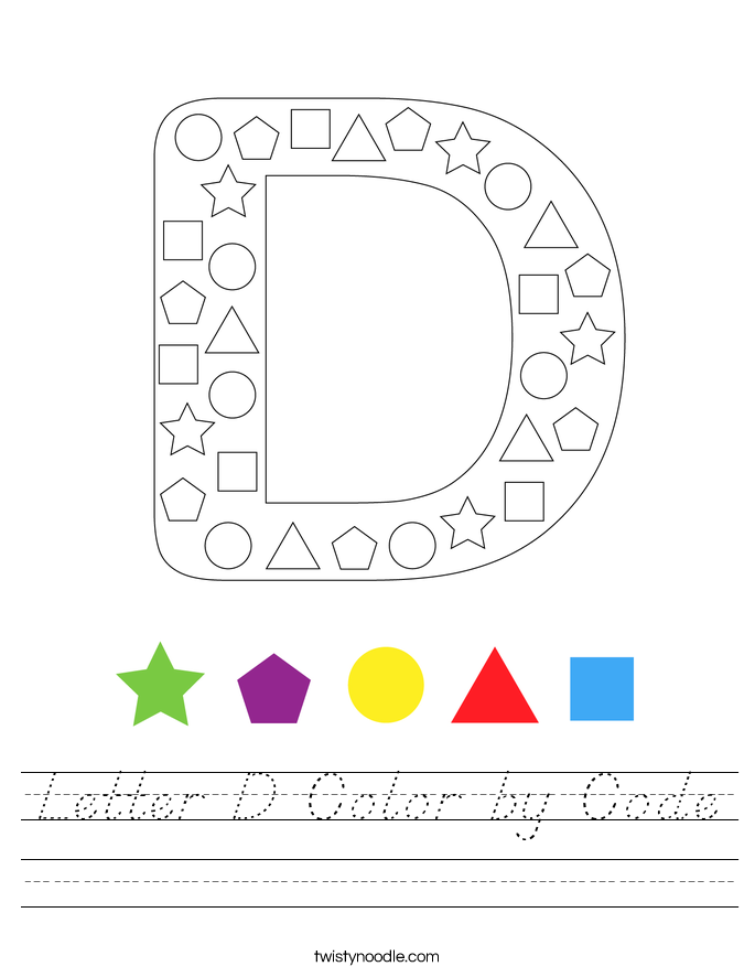 Letter D Color by Code Worksheet