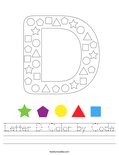 Letter D Color by Code Worksheet