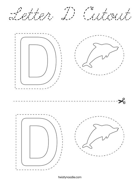 Letter D Cutout Coloring Page