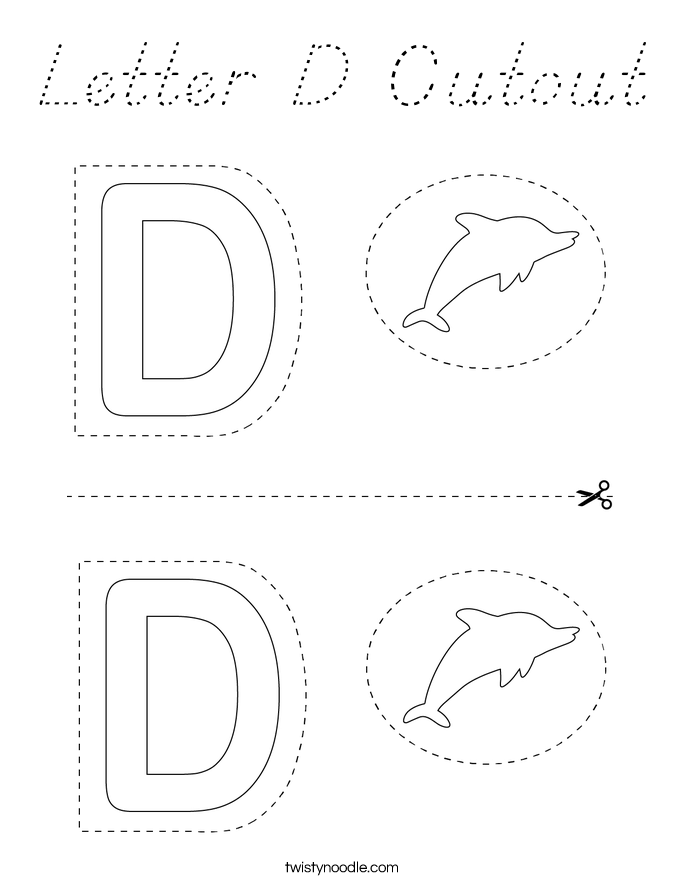 Letter D Cutout Coloring Page