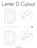Letter D Cutout Coloring Page