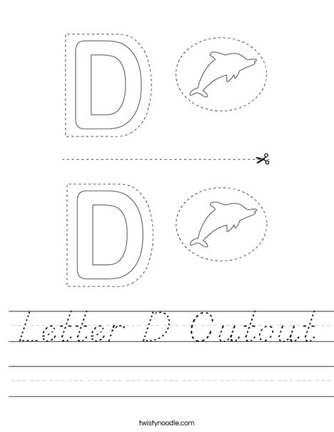 Letter D Cutout Worksheet