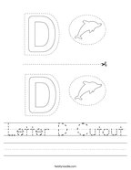 Letter D Cutout Handwriting Sheet