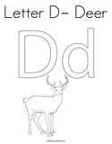 Letter D- Deer Coloring Page