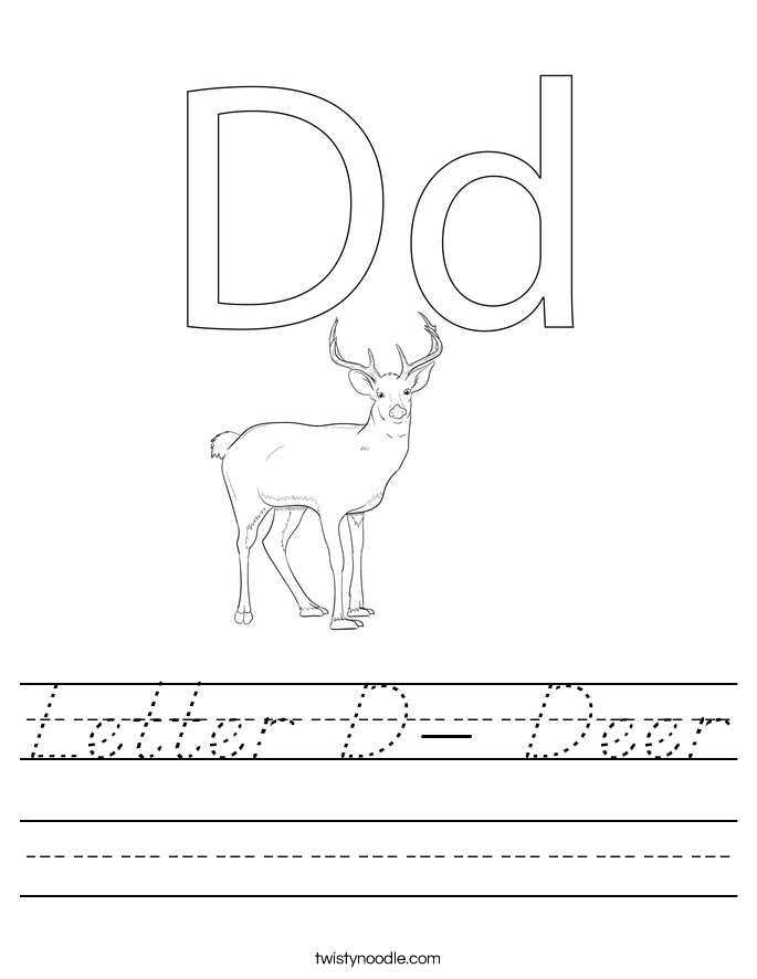 Letter D- Deer Worksheet