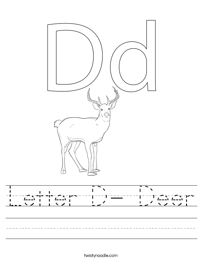 Letter D- Deer Worksheet