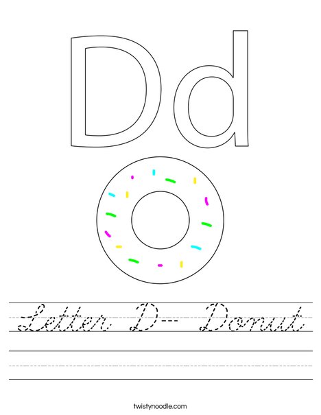 Letter D- Donut Worksheet