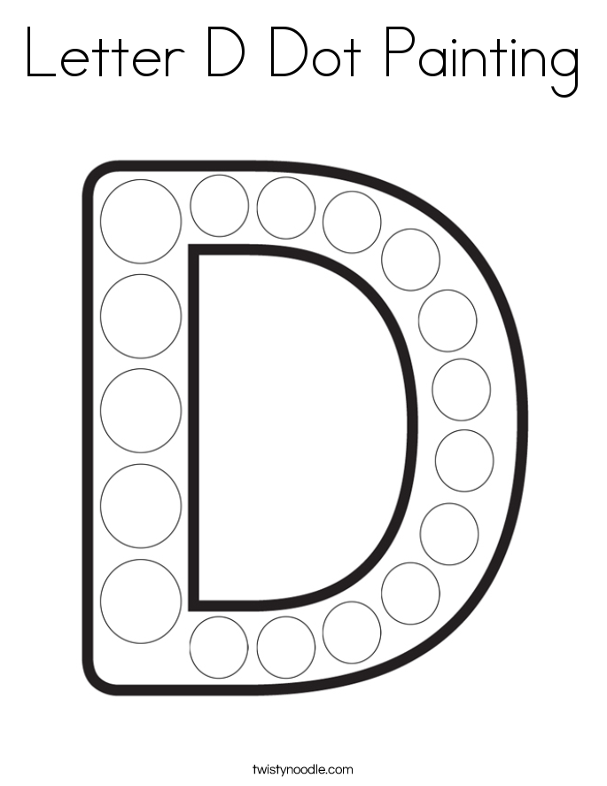 Letter D Dot Painting Coloring Page - Twisty Noodle