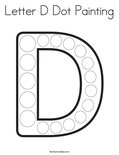 Letter D Dot Painting Coloring Page