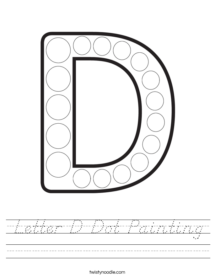 Letter D Dot Painting Worksheet
