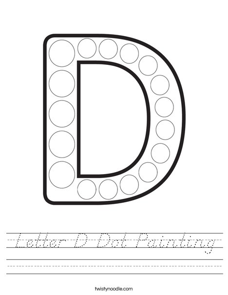 Letter D Dot Painting Worksheet