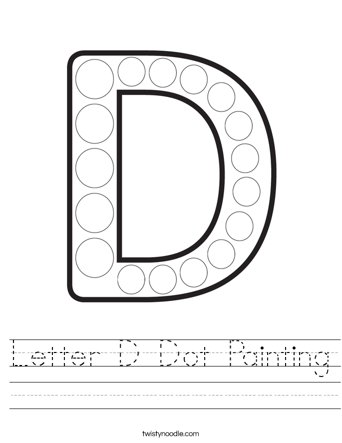 letter d dot painting worksheet twisty noodle
