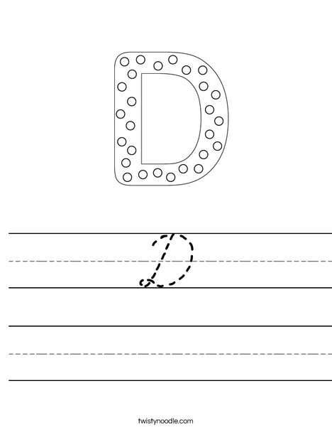 Letter D Dots Worksheet