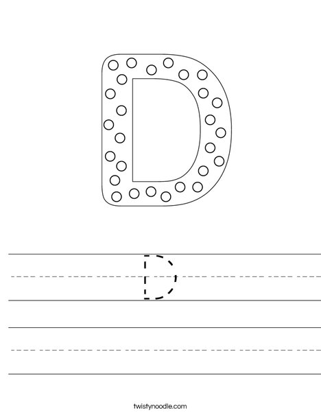 Letter D Dots Worksheet