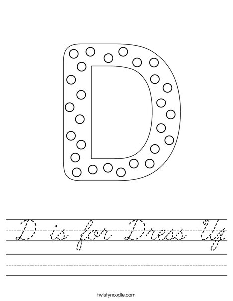 Letter D Dots Worksheet
