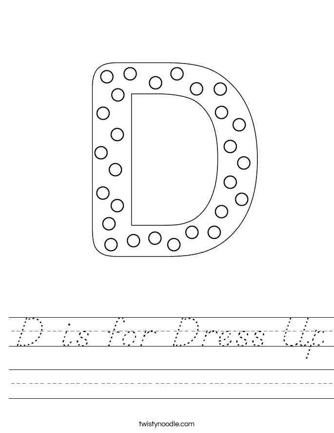 D is for Dress Up Worksheet