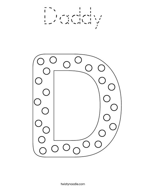 Letter D Dots Coloring Page