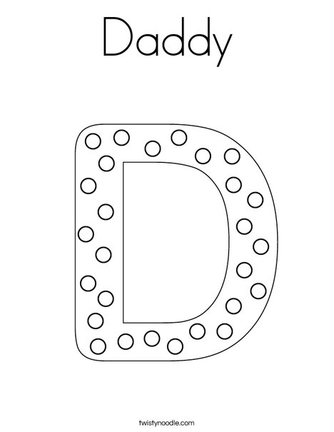 Letter D Dots Coloring Page