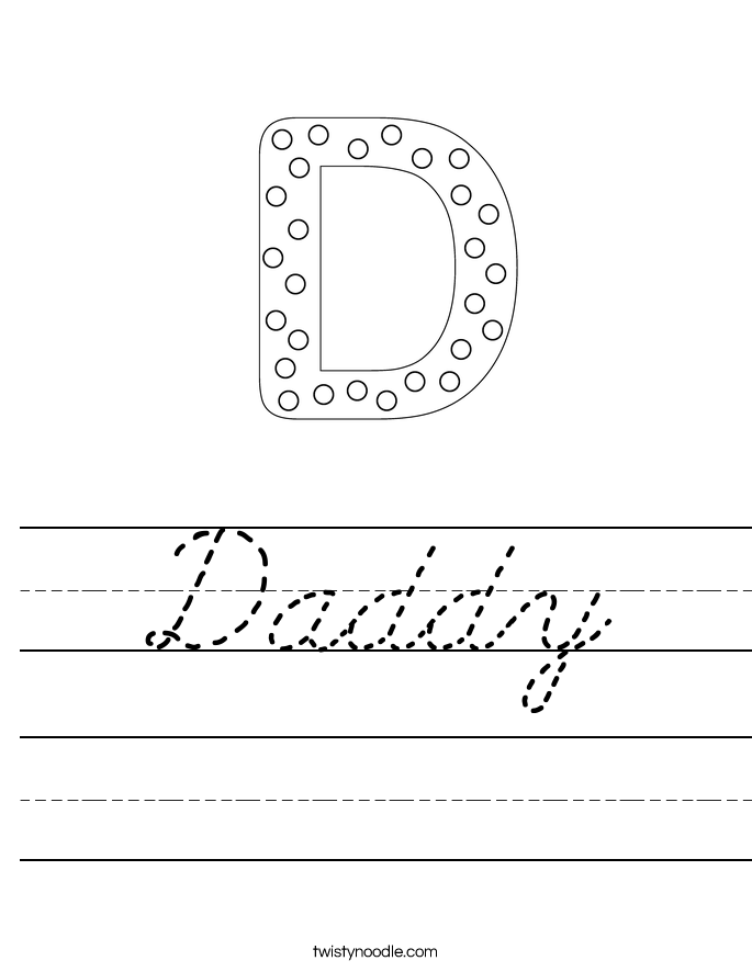 Daddy Worksheet