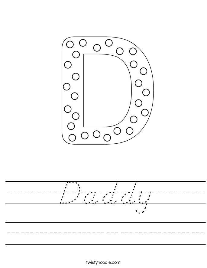 Daddy Worksheet