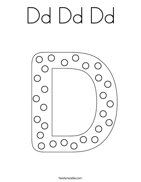 Letter D Dots Coloring Page