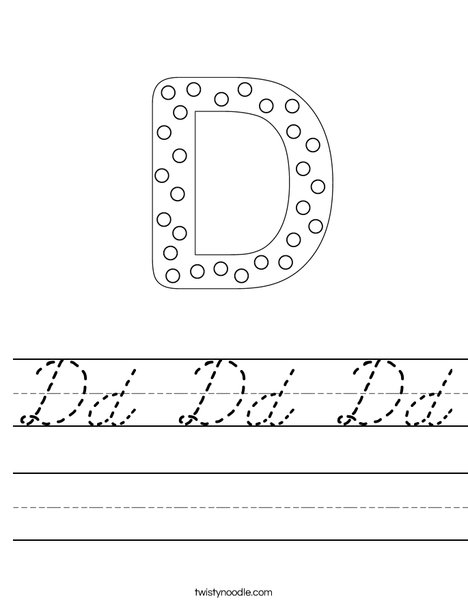 Letter D Dots Worksheet