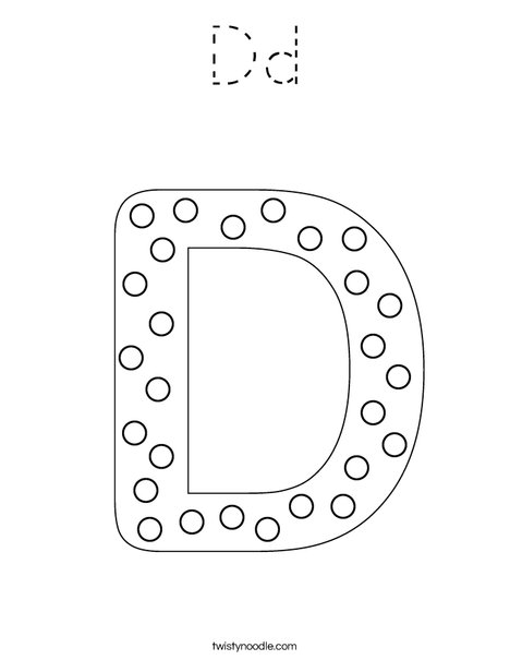 Letter D Dots Coloring Page